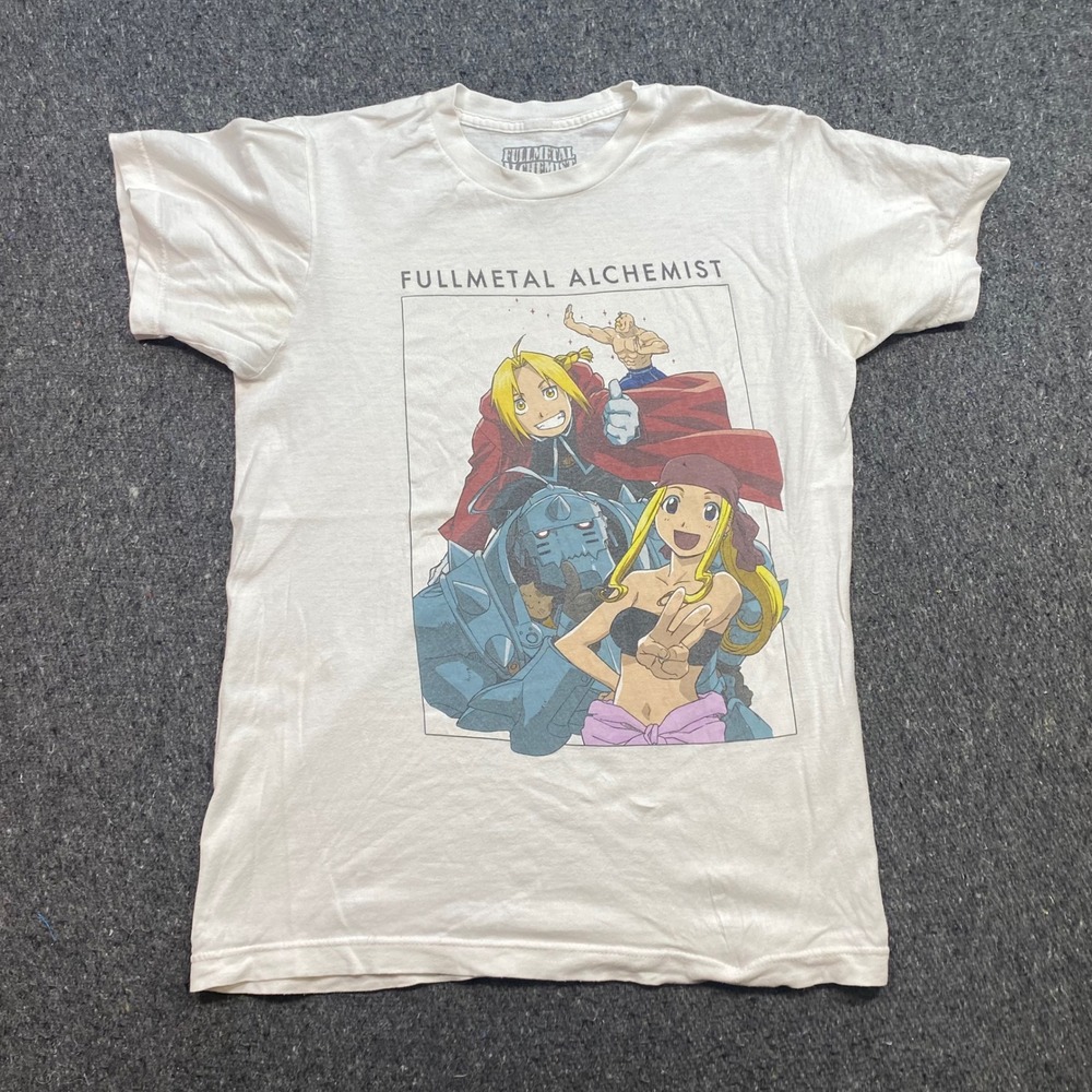 Fullmetal Alchemist TShirt Sz S Mens White Anime Skater Edward Elric Graphic Tee